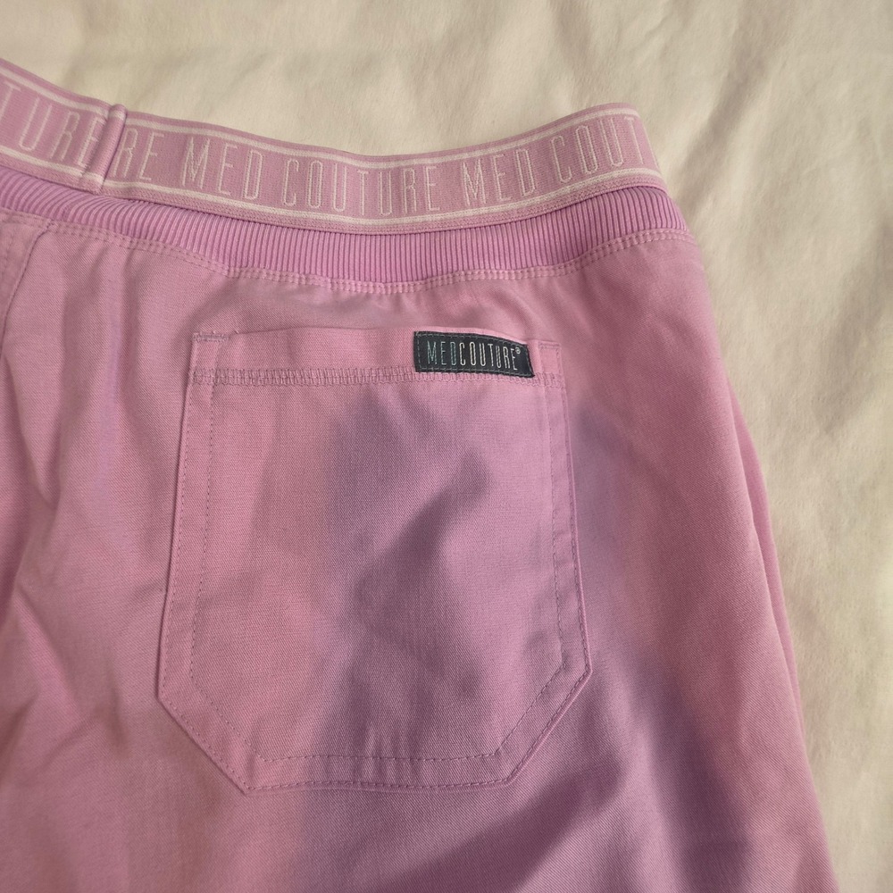 Med Couture Touch Cargo Scrub Pants Women XL Lilac Good Stretch Pockets - Picture 11 of 13